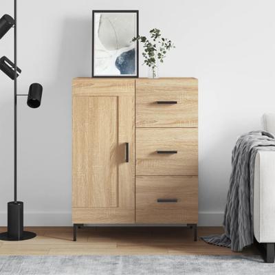Dressoir 69,5x34x90 cm bewerkt hout sonoma eikenkleurig
