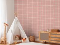 Behang Gentle Grid Rol Perzik Behang Gentle Grid Rol Perzik