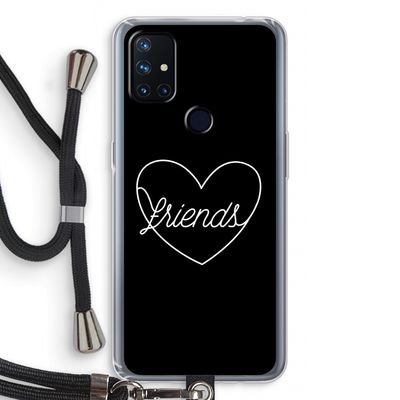 Friends heart black: OnePlus Nord N10 5G Transparant Hoesje met koord