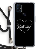 Friends heart black: OnePlus Nord N10 5G Transparant Hoesje met koord