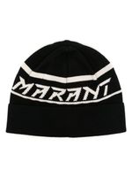 MARANT bonnet à logo intarsia - Noir