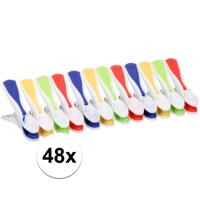 Wasknijpers - 48x stuks - multi-kleur - kunststof - wasspelden