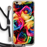 Neon bloemen: iPhone 6 / 6S Transparant Hoesje met koord