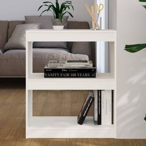 Boekenkast/kamerscherm 60x30x71,5 cm massief grenenhout wit