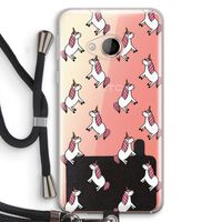 Eenhoorns overal: HTC U Play Transparant Hoesje met koord