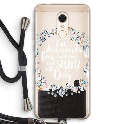 Diamonds: Xiaomi Redmi 5 Transparant Hoesje met koord