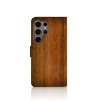 Samsung Galaxy S25 Ultra | Book Style Case | Donker Hout Samsung Galaxy S25 Ultra | Book Style Case | Donker Hout