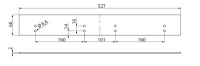 ASSA ABLOY DCA277 Montageplaat voor deurdranger DC700CM 2 mm | kleur zilver EV1. - A000301827