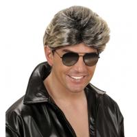 Verkleed pruik - popster - jaren 80 - blond/grijs - heren - Carnaval herenpruik Verkleed pruik - popster - jaren 80 - blond/grijs - heren - Carnaval herenpruik