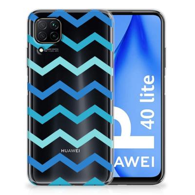 Huawei P40 Lite | TPU bumper | Zigzag Blauw