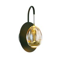 Egg zwart met goud wandlamp