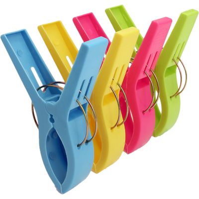 Handdoek/strandlaken knijpers - 4x - gekleurd - kunststof - 15 cm