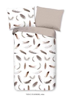 Good Morning Dekbedovertrek "veren" - Wit - (140x200 cm) - Katoen Flanel Good Morning Dekbedovertrek "veren" - Wit - (140x200 cm) - Katoen Flanel