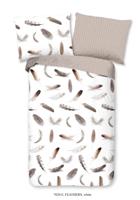 Good Morning Dekbedovertrek "veren" - Wit - (140x200 cm) - Katoen Flanel