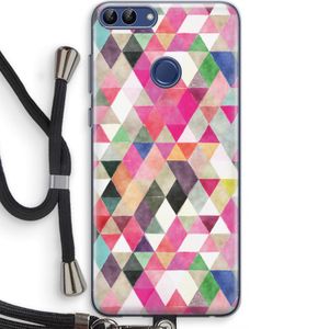 Gekleurde driehoekjes: Huawei P Smart (2018) Transparant Hoesje met koord