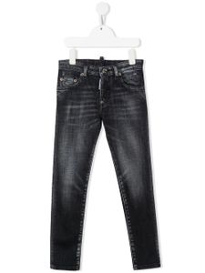 DSQUARED2 KIDS jean skinny à effet délavé - Noir