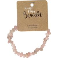 Steengoed Splitkralen armband roze kwarts op kaart Steengoed Splitkralen armband roze kwarts op kaart