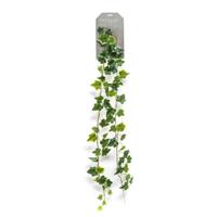Emerald kunstplant/hangplant slinger - Klimop/hedera - groen/wit - 180 cm lang - thumbnail