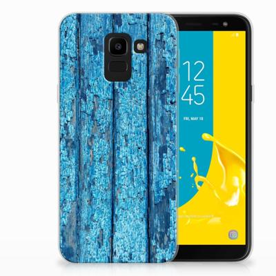 Samsung Galaxy J6 2018 | Bumper Hoesje | Wood Blue