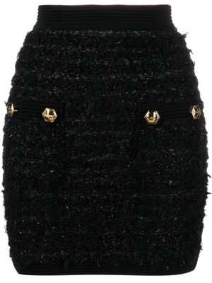 Balmain minijupe en tweed à coupe ajustée - Noir