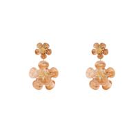Day&Eve Oorbellen Double Flower Tortoise | Goud