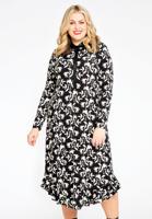 Yoek Blouse-jurk met ruches WILLOW | Zwart | Maat 38/40