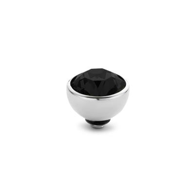 Melano Twisted Basic CZ Steentje Black | Zilver