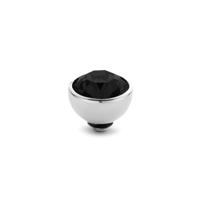 Melano Twisted Basic CZ Steentje Black | Zilver
