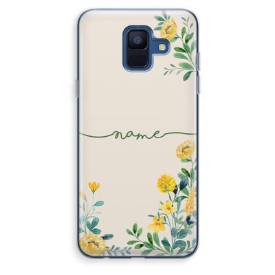 Gele bloemen: Samsung Galaxy A6 (2018) Transparant Hoesje