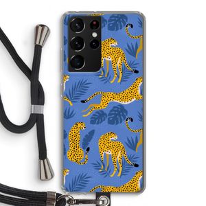 Luipaard: Samsung Galaxy S21 Ultra Transparant Hoesje met koord