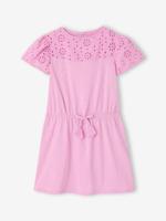 Meisjesjurk met Engels borduursel zachtpaars