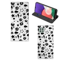 Mobiel BookCase Samsung Galaxy A22 5G Silver Punk