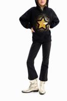 Sweatshirt met glitterster - BLACK - L