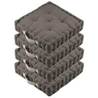 Stof Textile Vloerkussen DUO - 4x - taupe - katoen - 45 x 45 x 10 cm - vierkant - Extra dik Stof Textile Vloerkussen DUO - 4x - taupe - katoen - 45 x 45 x 10 cm - vierkant - Extra dik