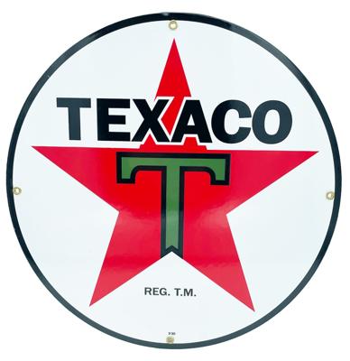 Texaco Rond Stalen Bord - Emaille Look - Ø 38 cm Texaco Rond Stalen Bord - Emaille Look - Ø 38 cm