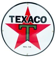 Texaco Rond Stalen Bord - Emaille Look - Ø 38 cm