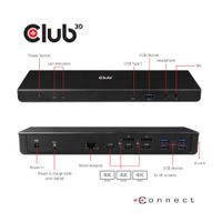 CLUB3D CSV-1562 notebook dock & poortreplicator Docking Zwart - thumbnail