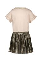 Like Flo zomer jurk meisjes - off wit - slub, jersey, glitter, mesh - Maud