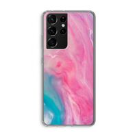 Roze explosie: Samsung Galaxy S21 Ultra Transparant Hoesje