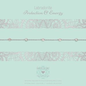 Heart to get B345MGL16S Armband Labradorite Protection & Energy zilver