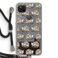 Slapende poes: Pixel 4a Transparant Hoesje met koord