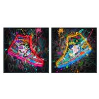 Schilderij Home ESPRIT Vintage 83 x 3 x 83 cm (2 Stuks)