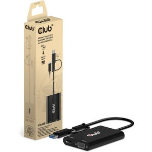 Club 3D USB Gen1 Type-C/-A to Dual HDMI (4K/30Hz) / VGA (1080/60Hz) adapter