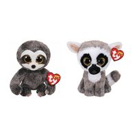 Ty - Knuffel - Beanie Boo's - Dangler Sloth & Linus Lemur - thumbnail