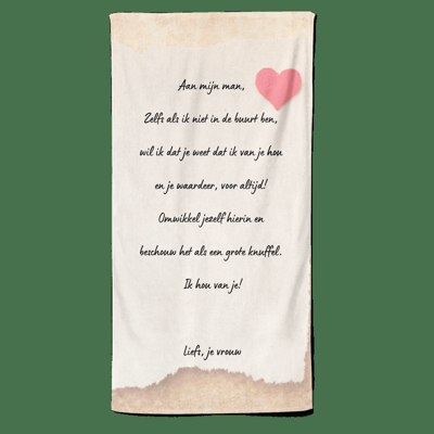 Valentijn handdoek Aan mijn man - Pillow Buddies