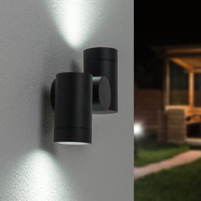 Silva - LED Wandlamp - IP65 Waterdicht - 10 Watt 800 Lumen - GU10 Fitting - 6000K Koud Wit - Dimbaar - Kantelbaar - Voor binnen en buiten - Up & Down Light - Zwart