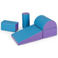 5-delige Klim en Kruipactiviteitenspeelset voor Kinderen Lichtgewicht Blokken van Zacht Schuim voor de Ontwikkeling Blauw + Paars