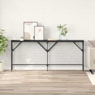 Wandtafel Zwart eiken 180 x 29 x 75 cm Bewerkt hout