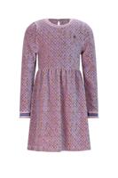 NoNo winter velvet jersey jurk meisjes - blauw - Maxim - AOP rib