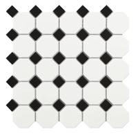 Mozaïek tegels Octogon Wit Mat 29,5x29,5 - Octagon Wand en vloer Geglazuurde porseleinen steengoed
